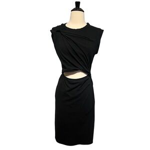 Vici Twist Front Cap Sleeve Cut Out Midi Dress